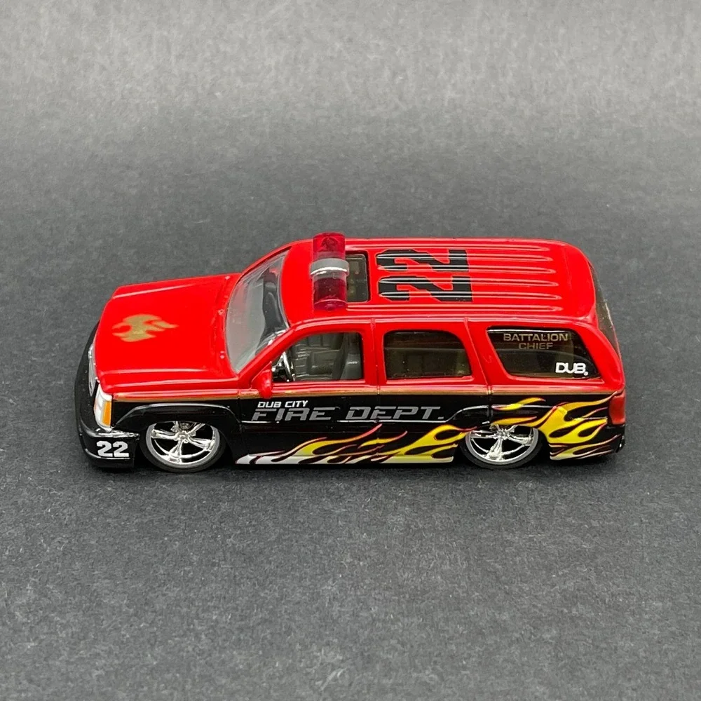 Jada Dub City Cadillac Escalade SUV Red/Black Fire Department Diecast 1/64 Scale